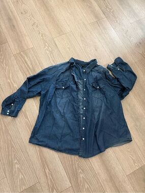 torrid 5X Indigo Blue Denim Button-Down Shirt